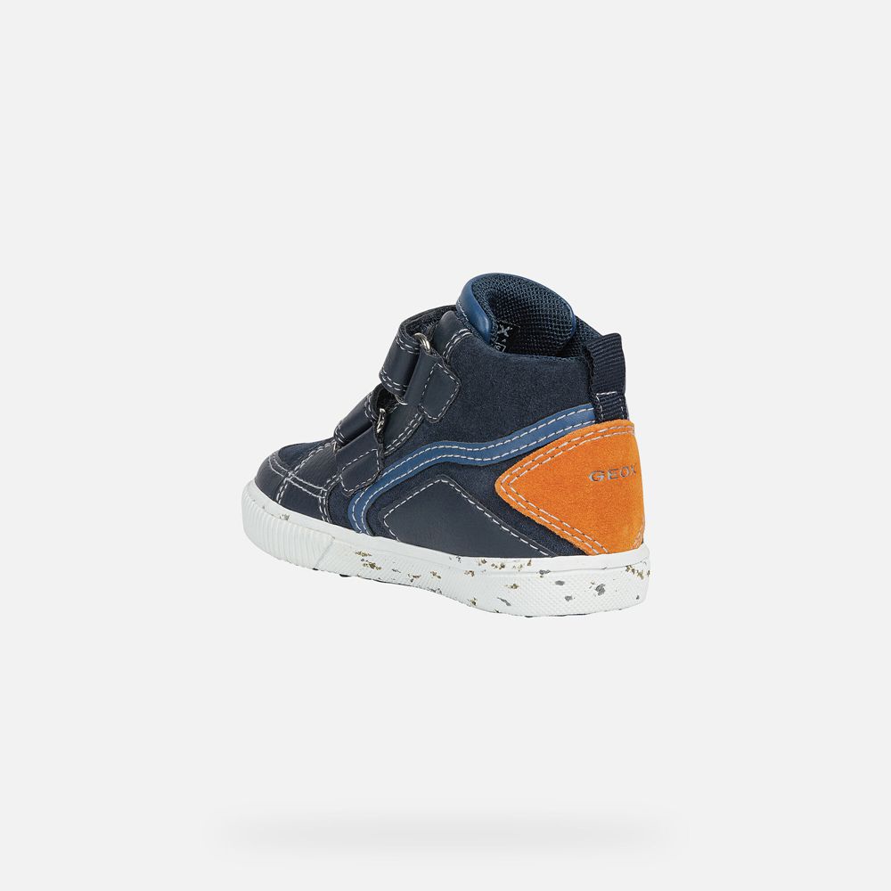 Geox Sneakers Navy/Orange Kilwi Boy - Geox Baby Shoes - YHVRXN430